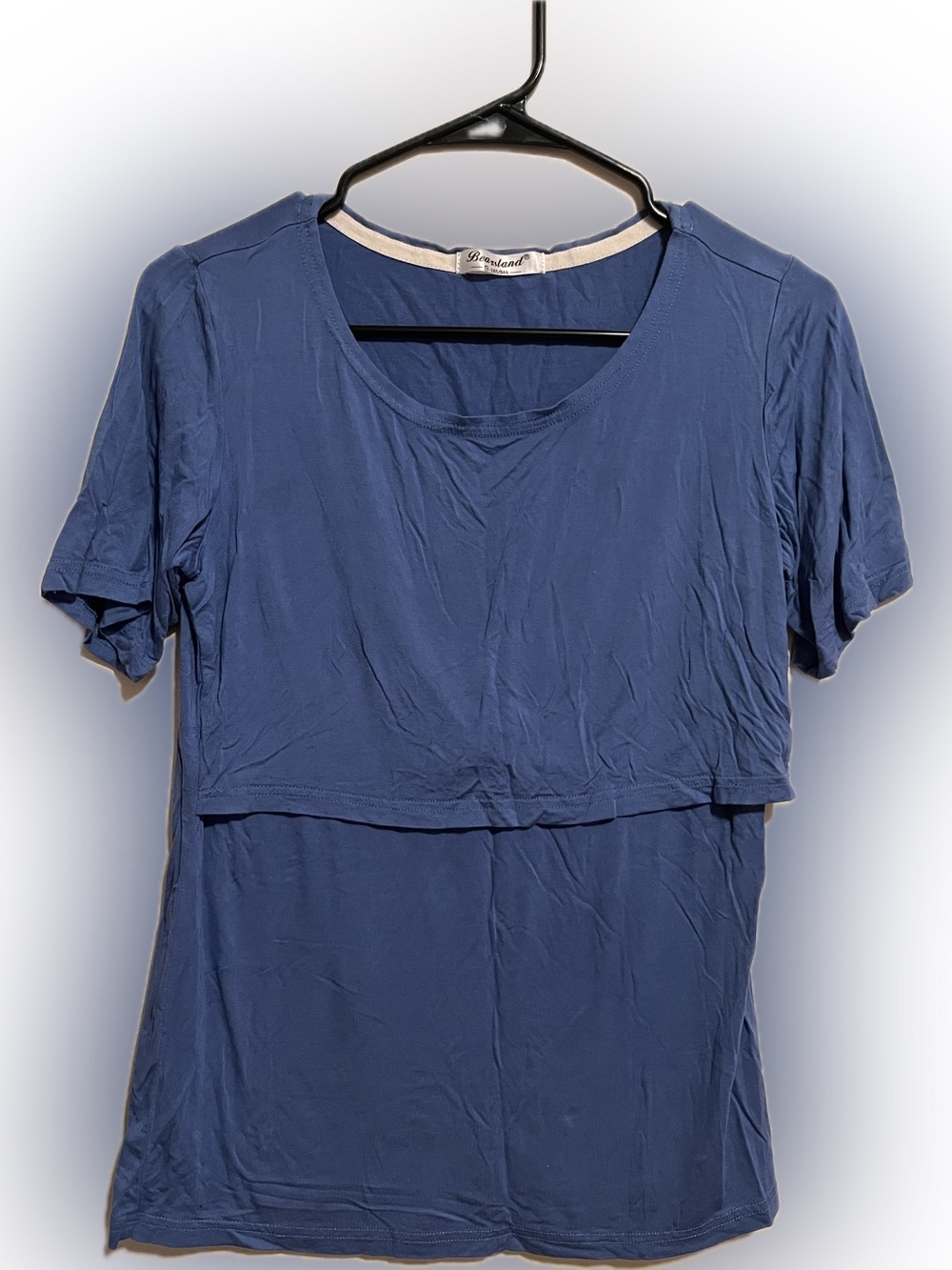 Bearsland Navy Blue Layered Short Sleeve Nursing Tee